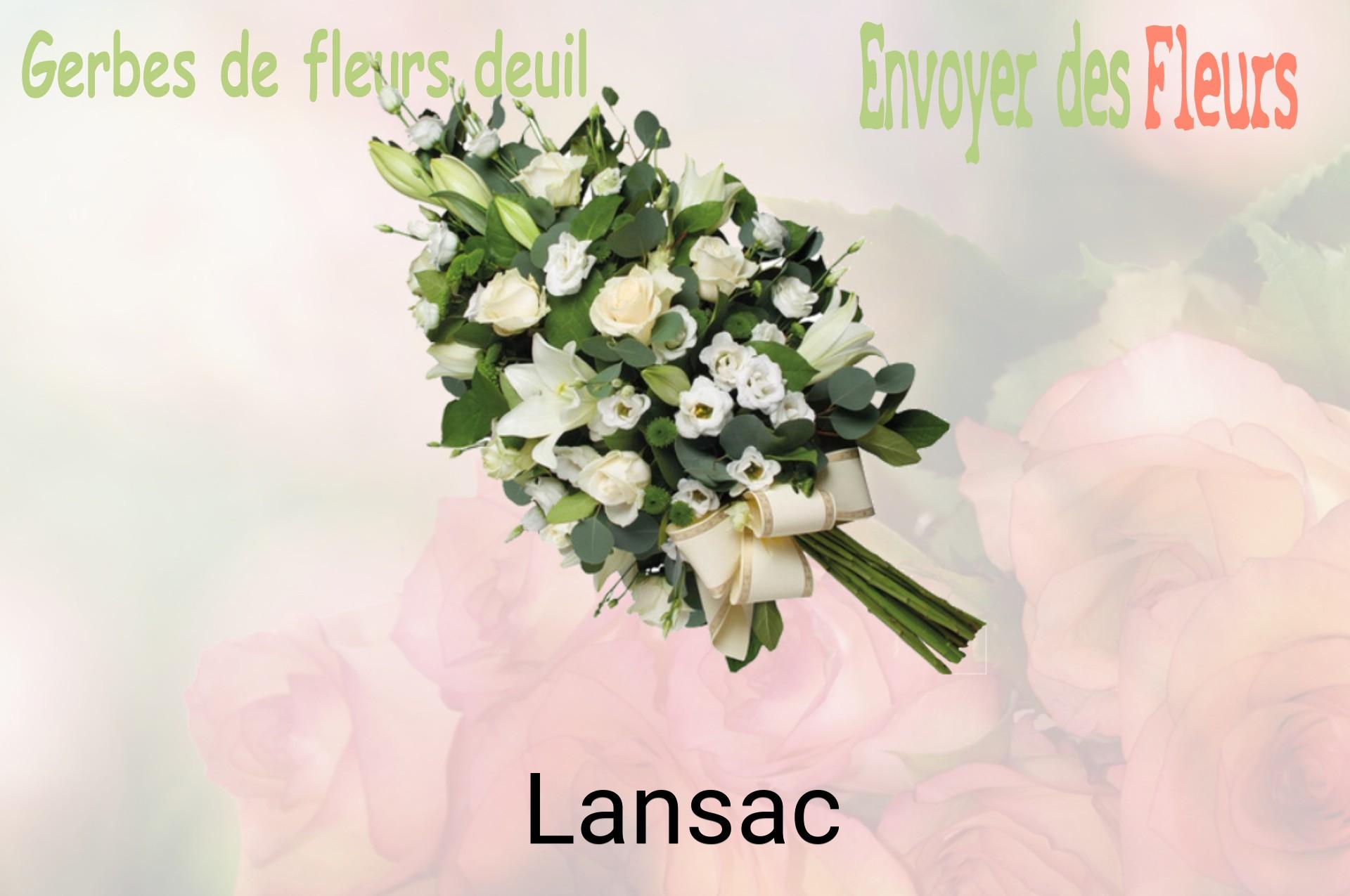 Gerbe de fleurs de deuil livrée à Lansac